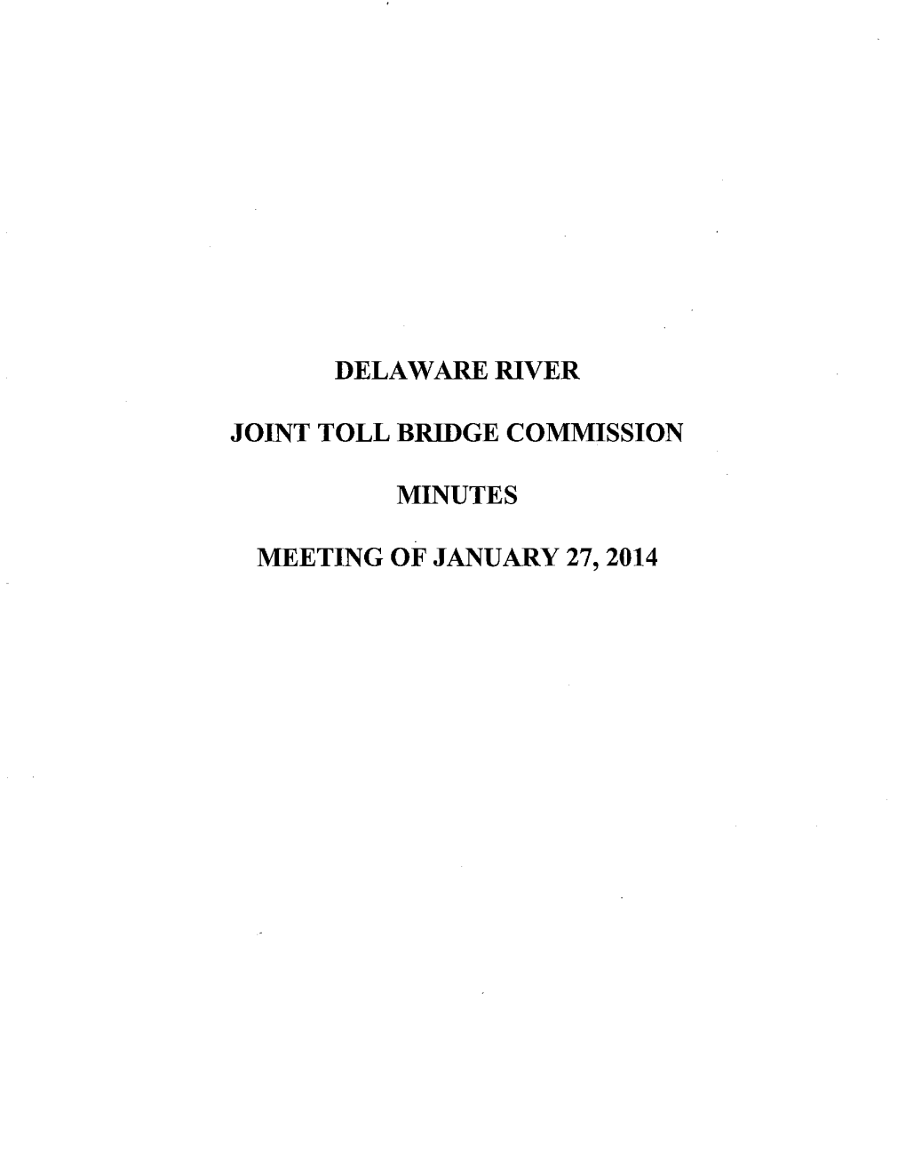 Delaware River Joint Toll Bridge Commission Minutes