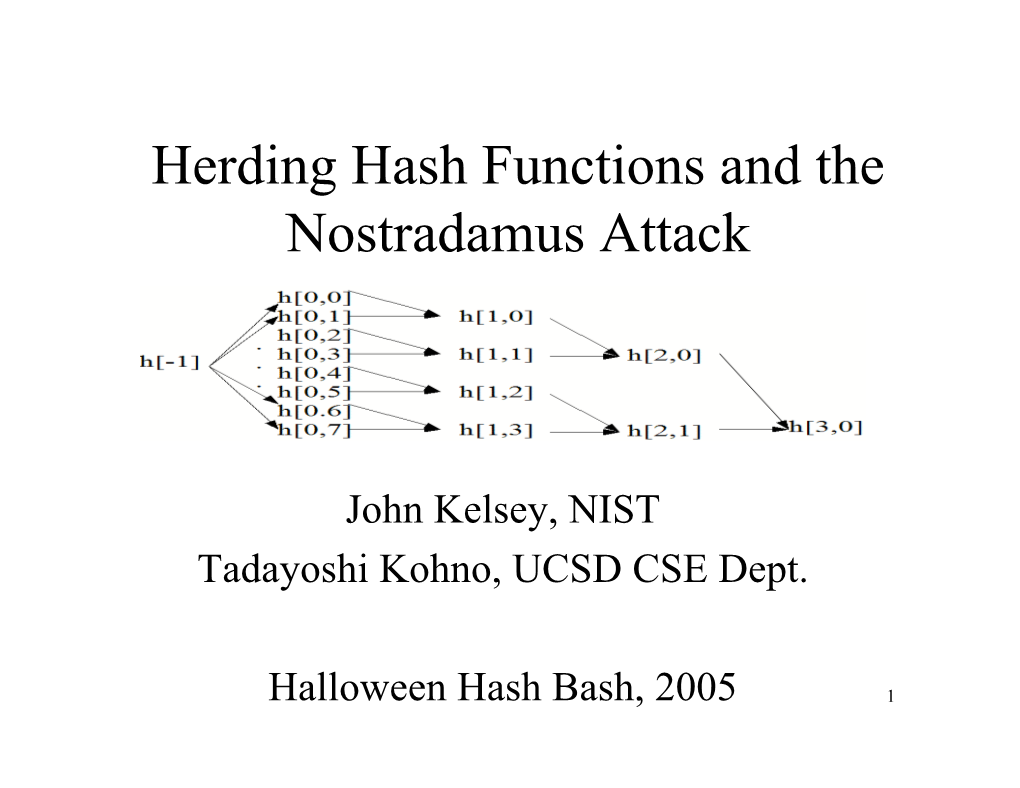 Herding Hash Functions and Nostradamus Attack