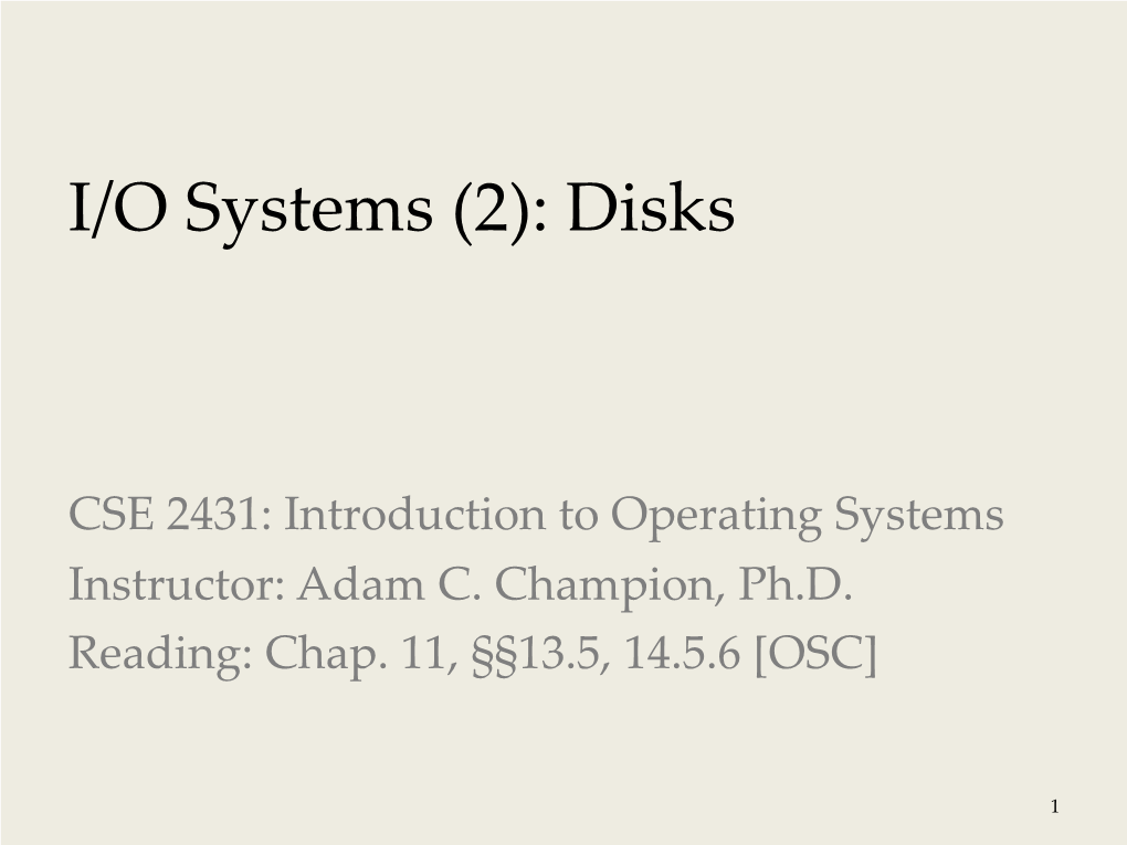 Disk Scheduling Algorithms