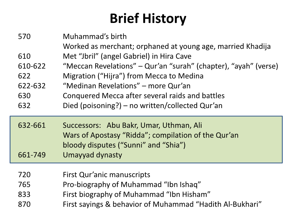 Brief History