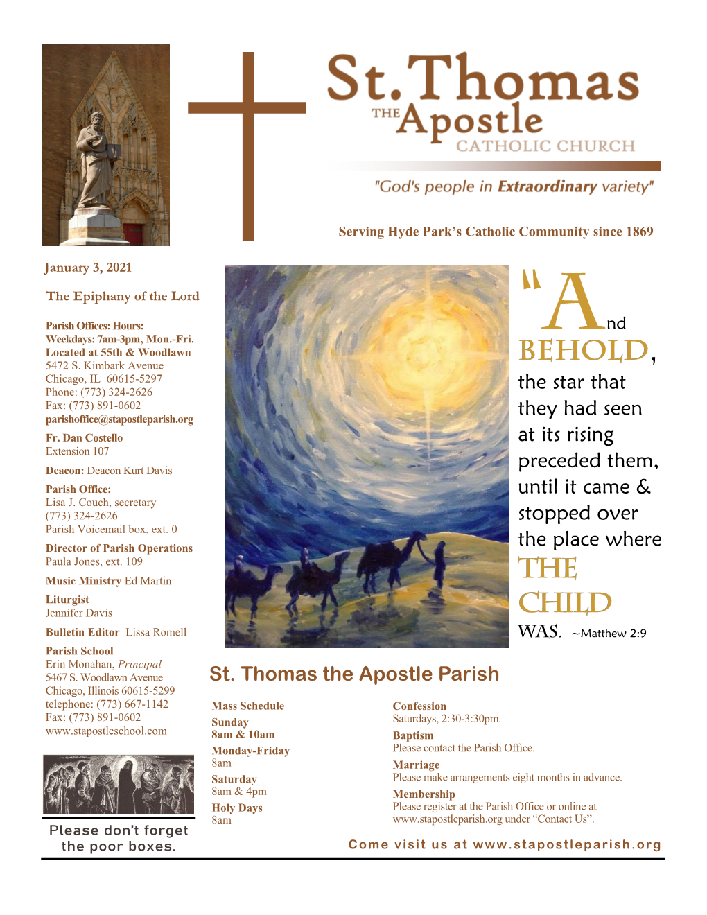 St Thomas the Apostle Bulletin -01032021