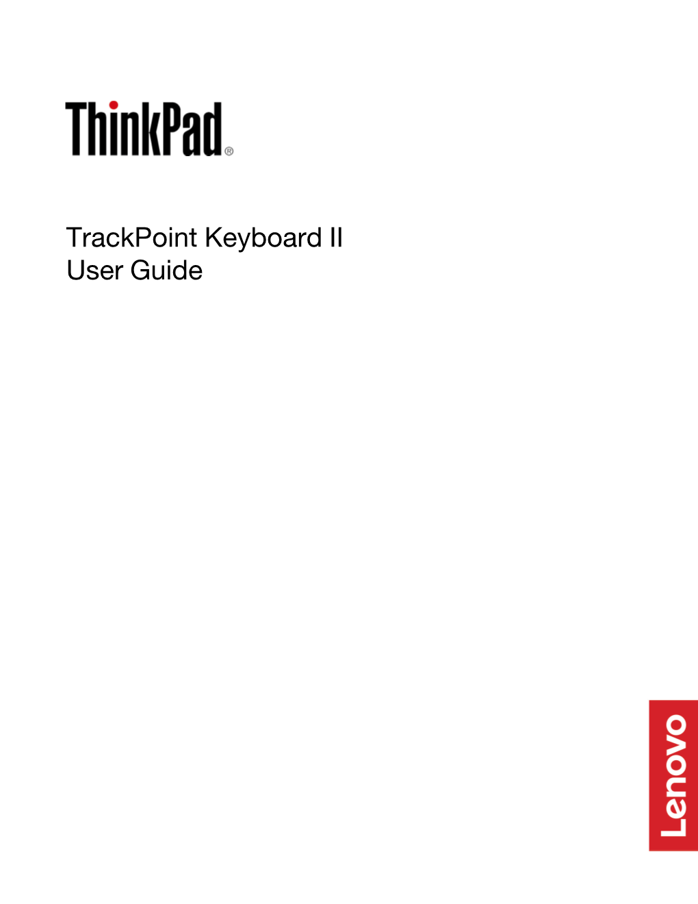 Trackpoint Keyboard II User Guide