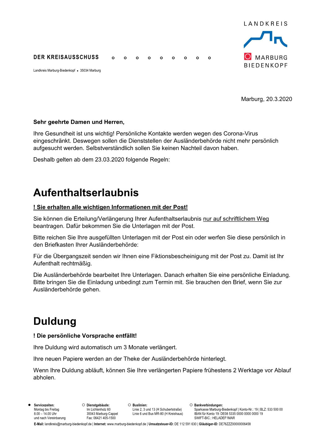 Aufenthaltserlaubnis Duldung