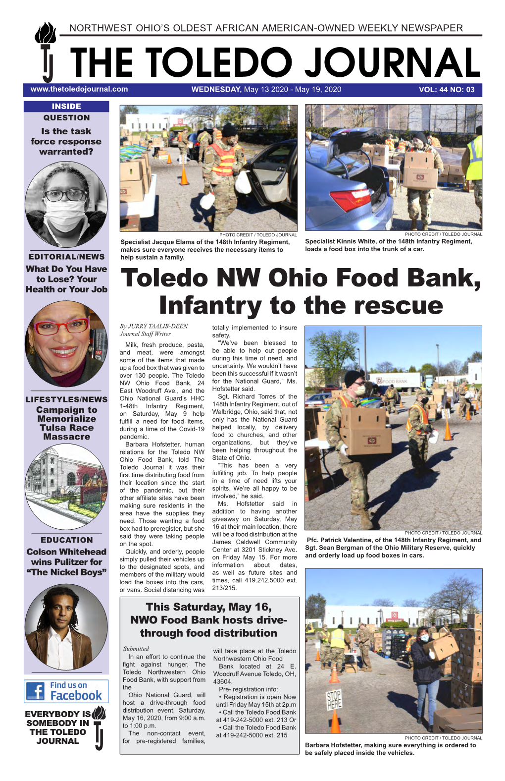 The Toledo Journal • May 13, 2020 - May 19, 2020 • Page 3 Question of the Week