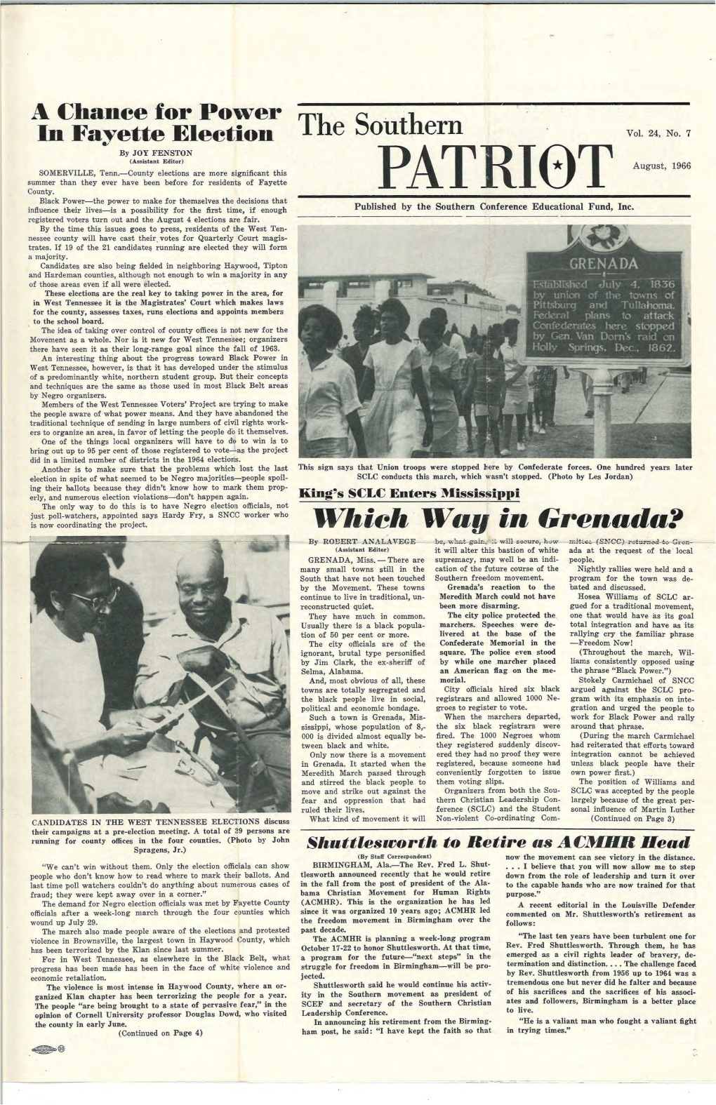 The Southern Patriot, August 1966