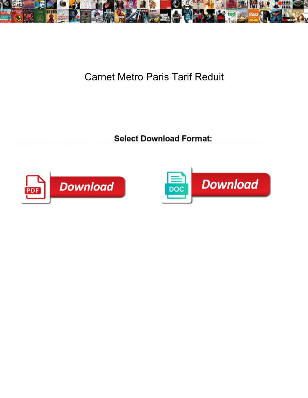 Carnet Metro Paris Tarif Reduit