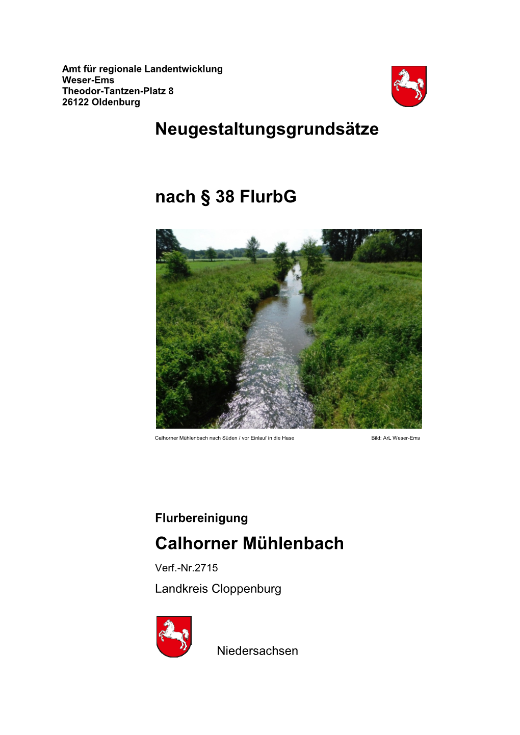 Neugestaltungsgrundsätze Nach § 38 Flurbg Calhorner Mühlenbach