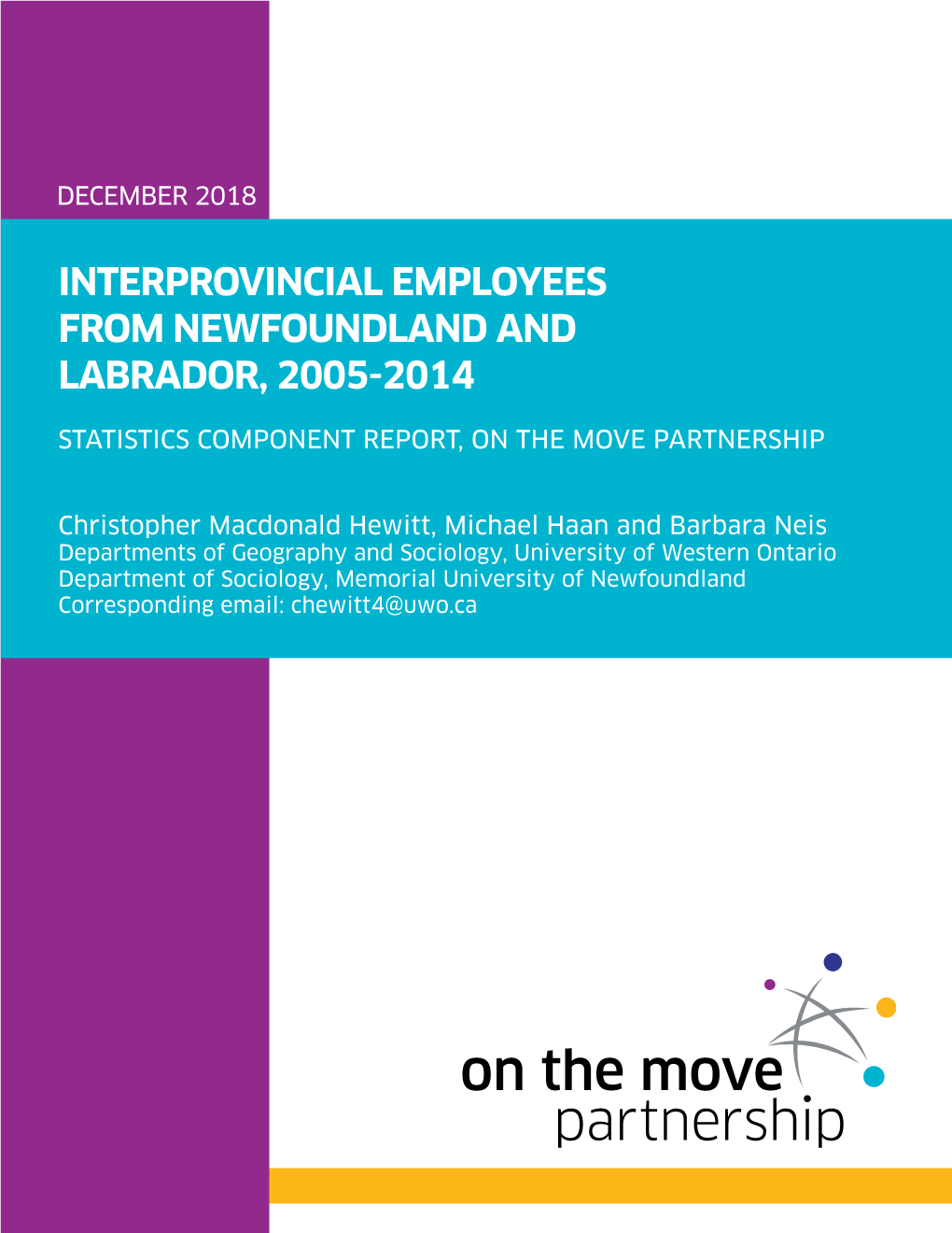 Interprovincial Employees from Newfoundland and Labrador, 2005‑2014