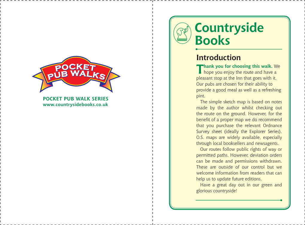 Countryside Books Thank You for Choosing This Walk. We