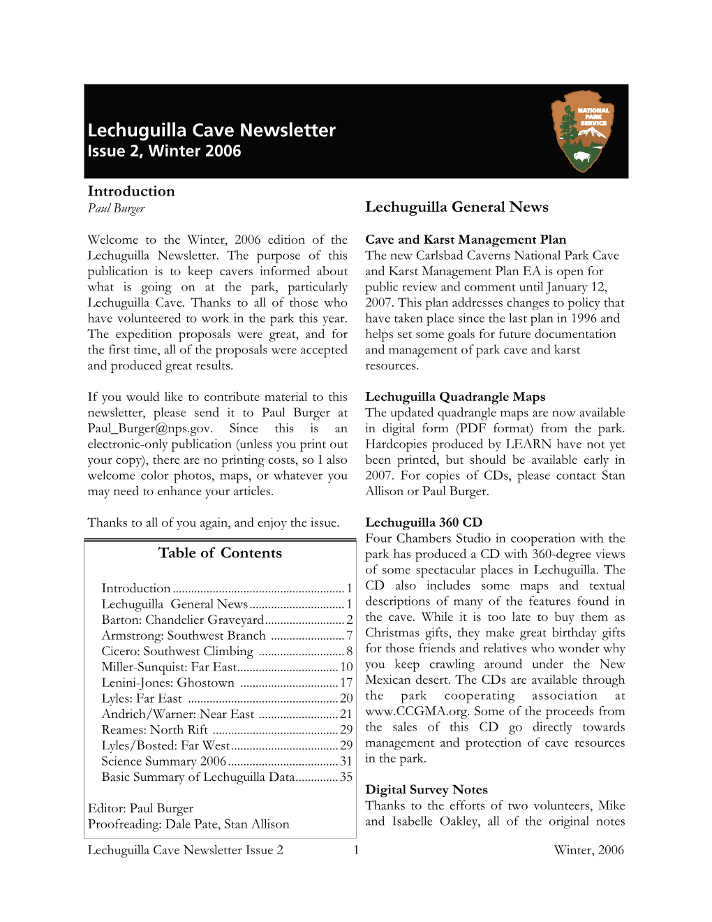 Lechuguilla Newsletter Volume 2.Pub