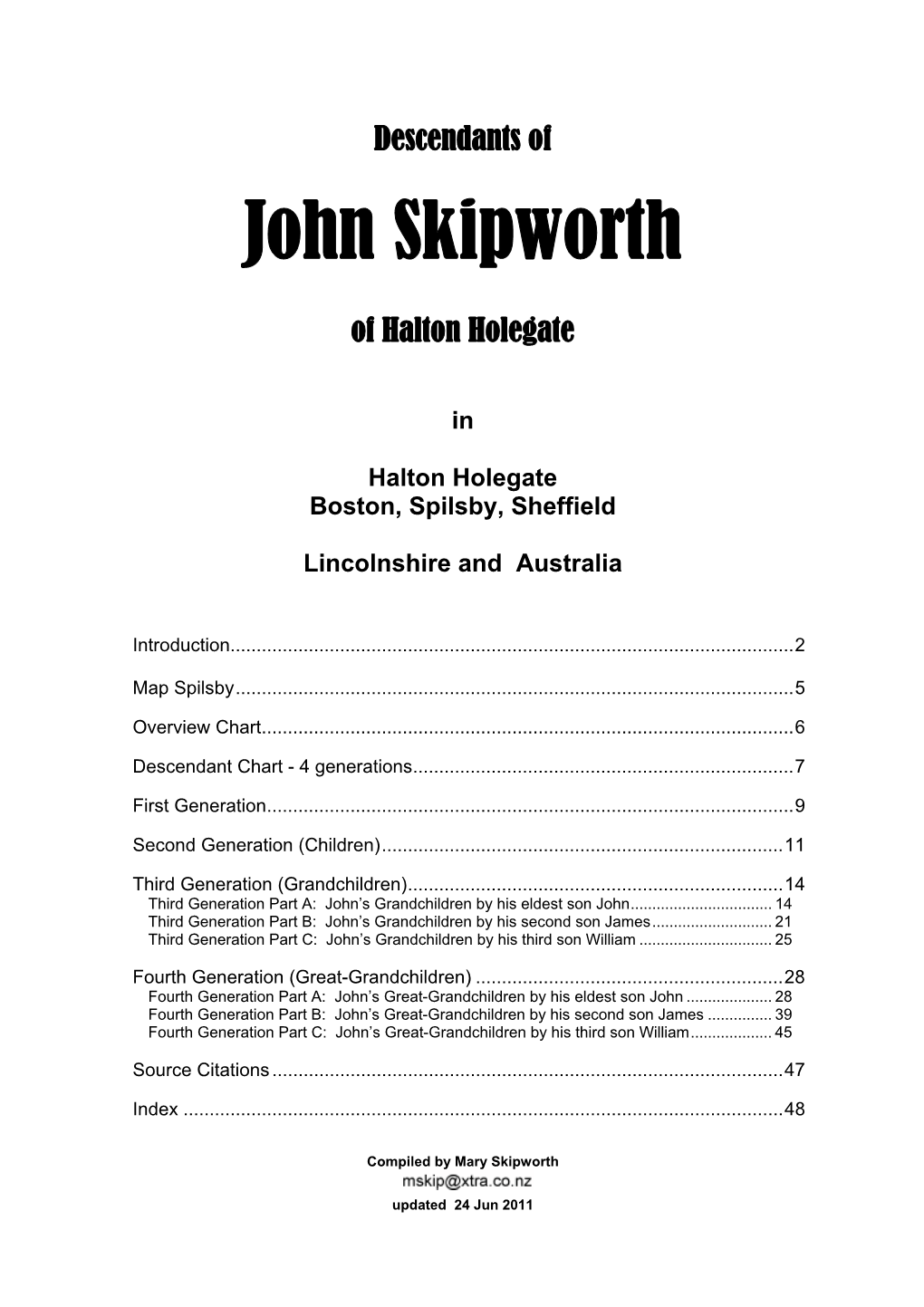 Skipworths Descended from John of Halton Holegate
