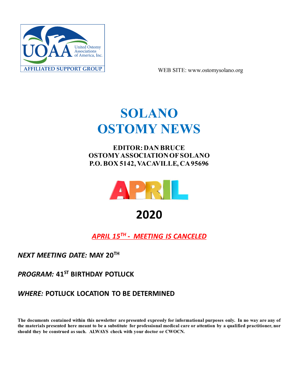 Solano Ostomy News