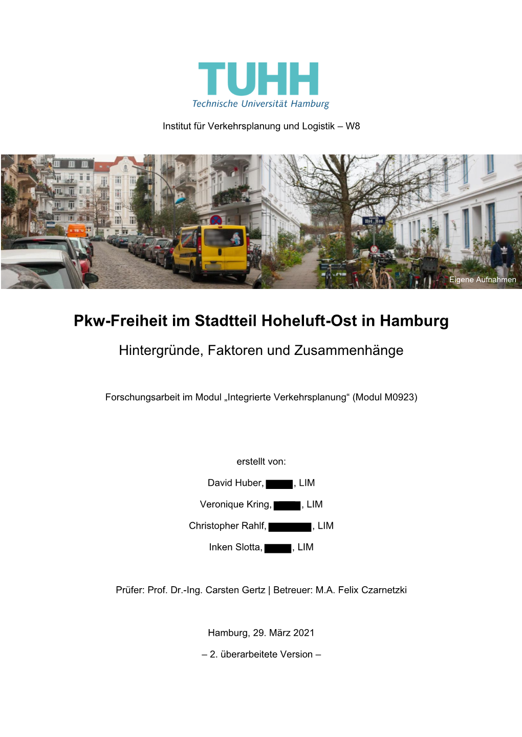 Pkw-Freiheit Im Stadtteil Hoheluft-Ost in Hamburg