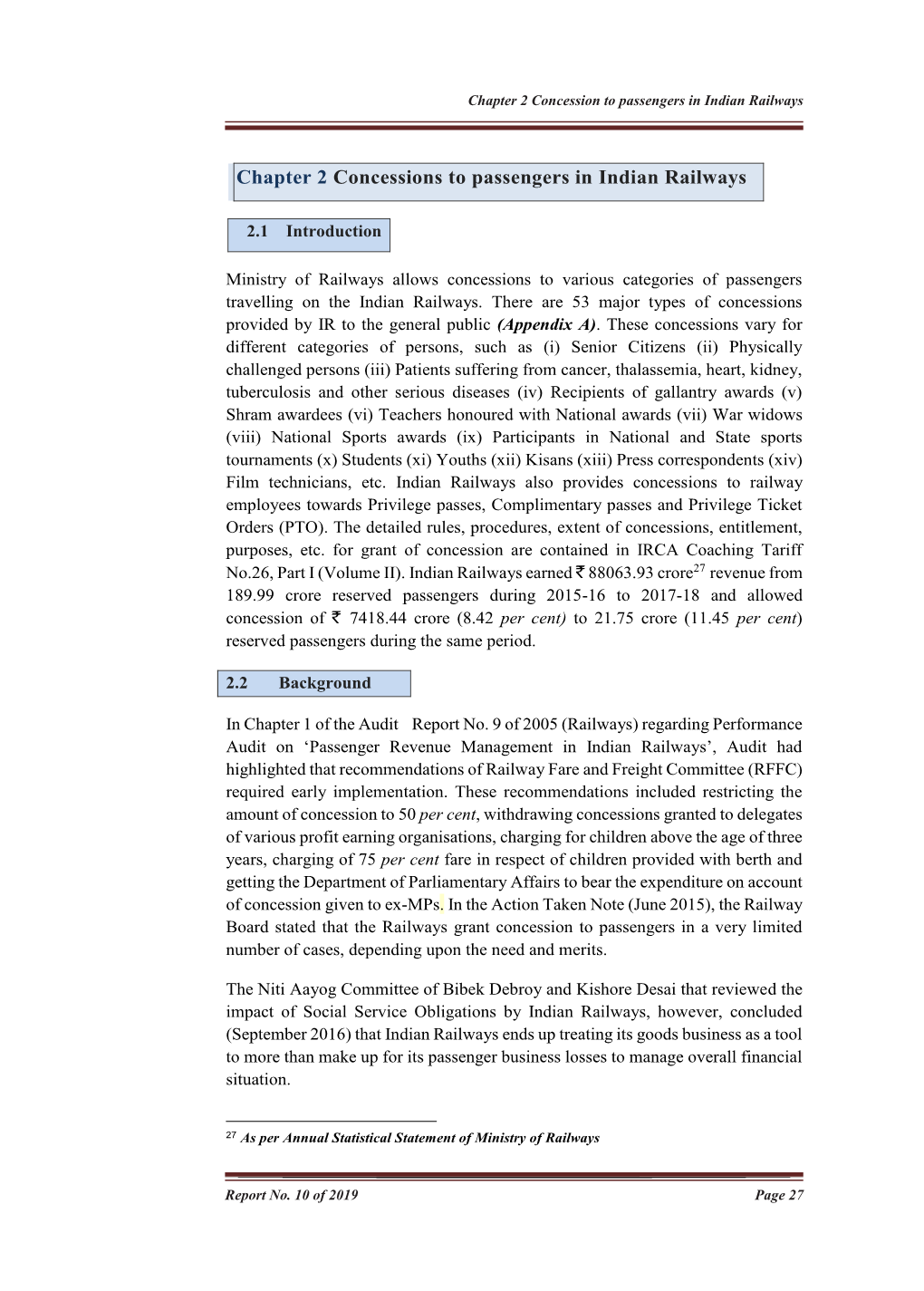 Chapter 2 Concessions to Passengers in Indian Railways