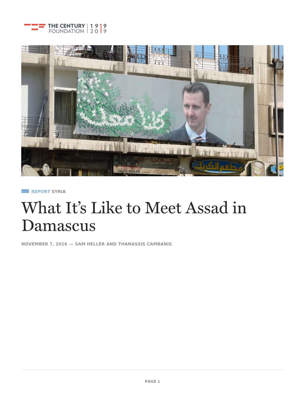 What It's Like to Meet Assad in Damascus