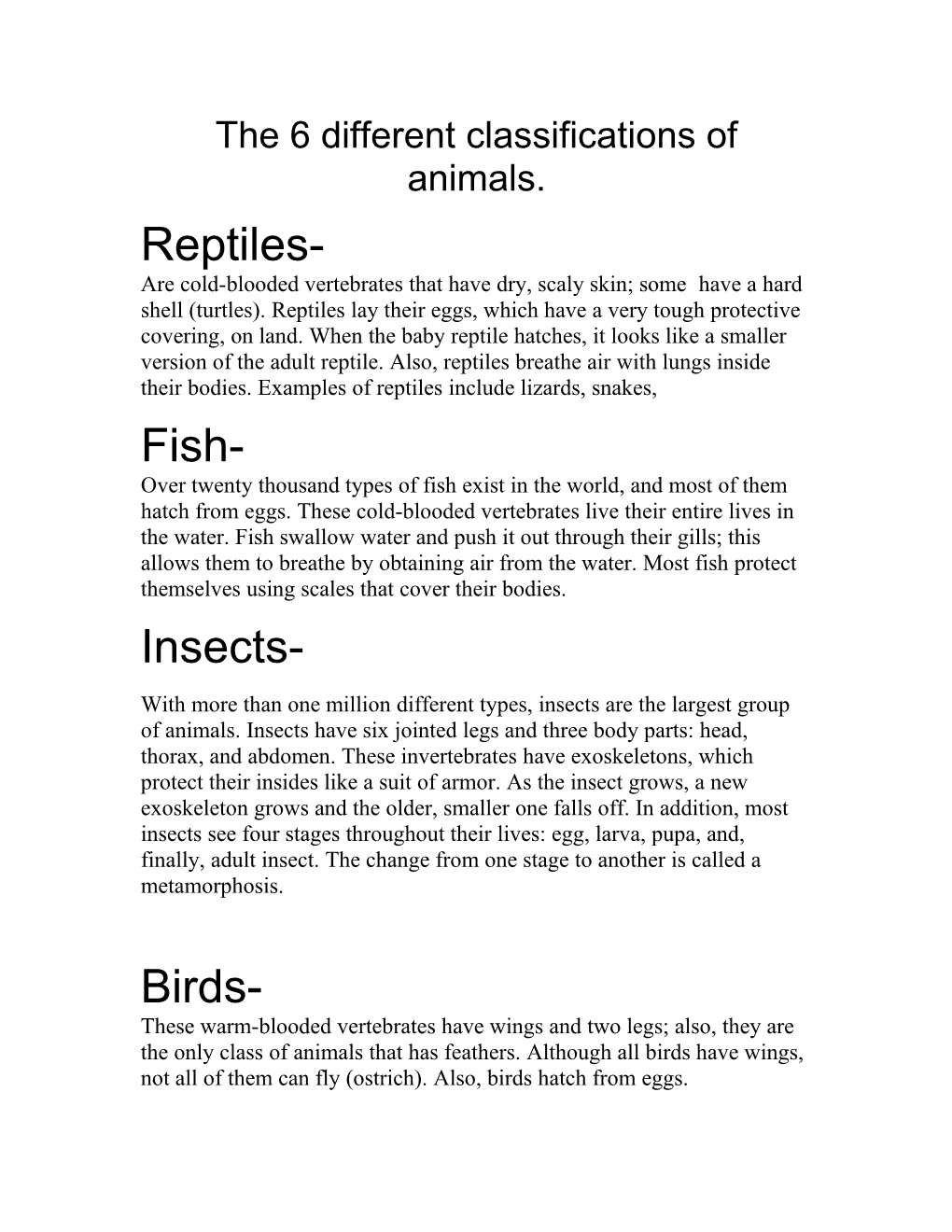 The 6 Different Classifications of Animals