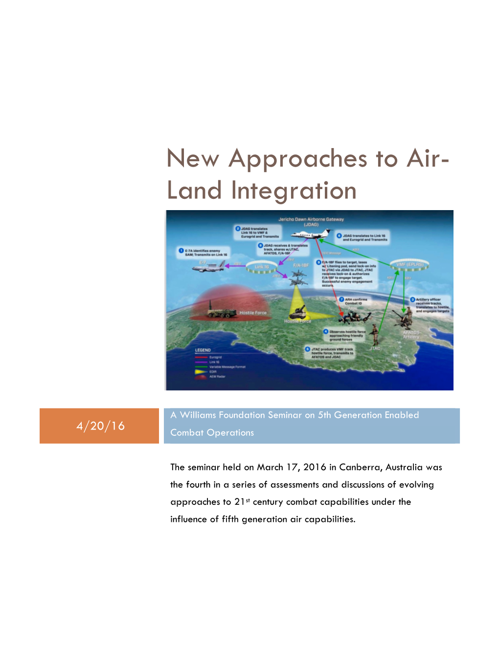 Williams Foundaiton Air-Land Integration April 15