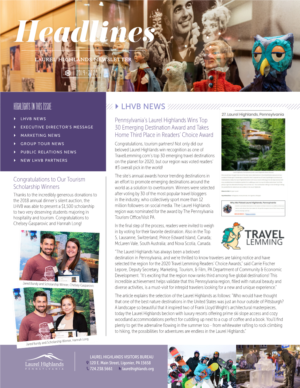 Headlines LAUREL HIGHLANDS NEWSLETTER  2019-2020