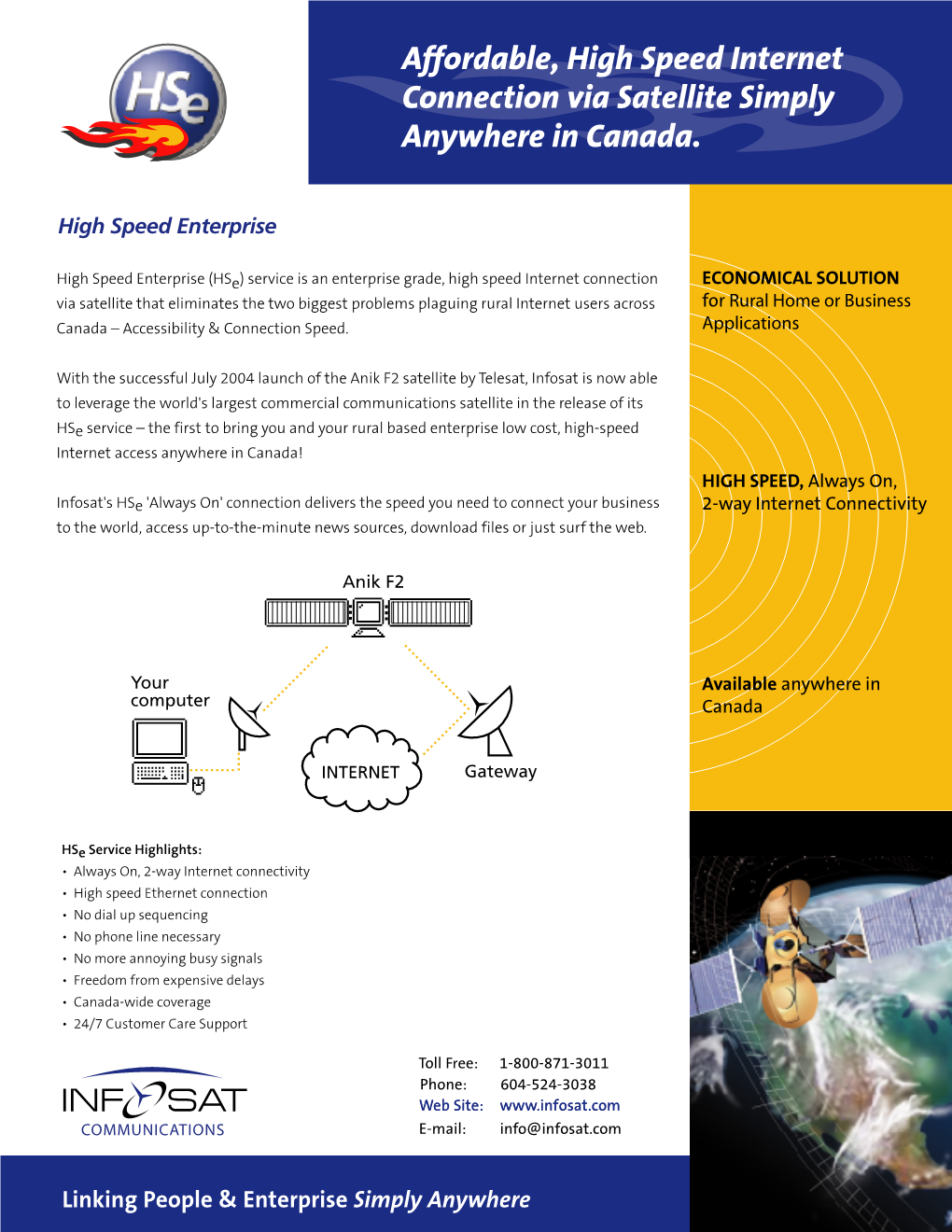 Affordable, High Speed Internet Connection Via Satellite Simply Anywhere in Canada