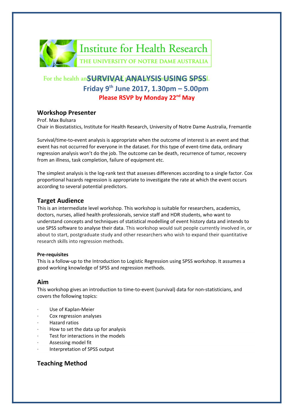 Survival Analysis Using Spss