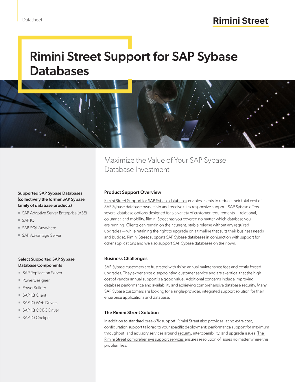 Third-Party Support for SAP Sybase Databases | Rimini Street