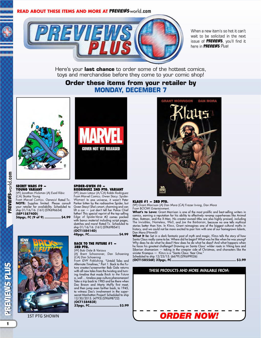 PREVIEWS Plus!