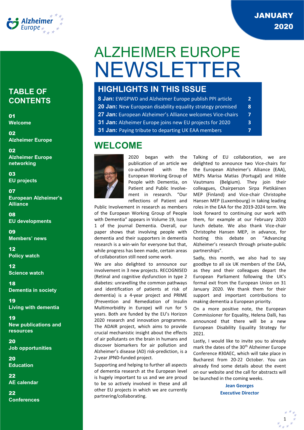 Alzheimer Europe Newsletter