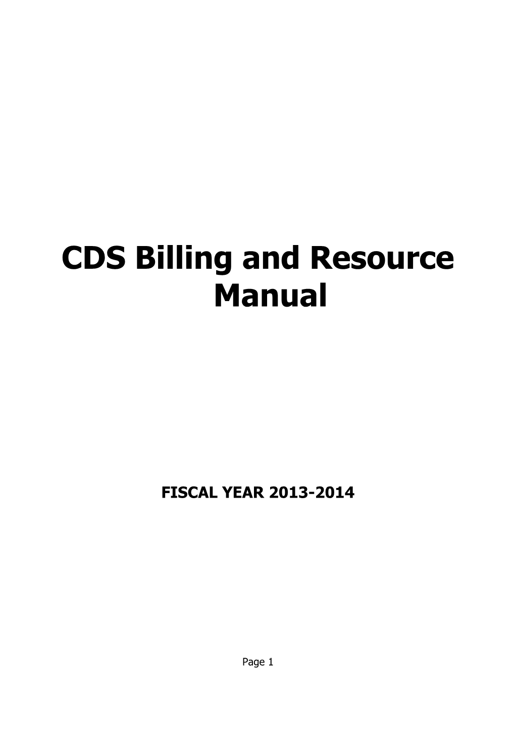 CDS Billing Manual