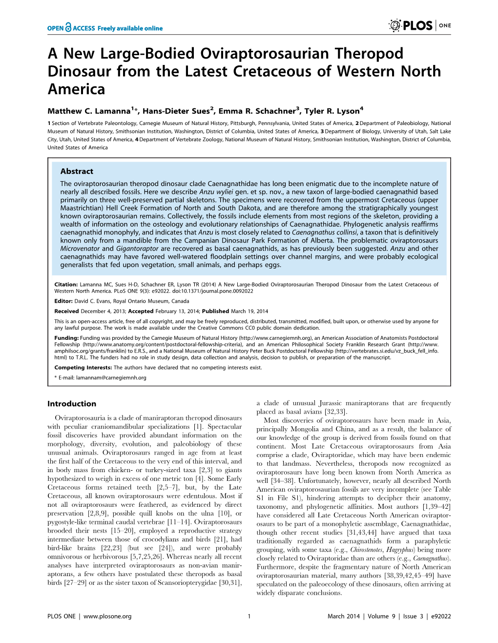 PDF) Trackmaker(S) Thus Corresponds Closely with Known Body Fossils of (DOC) Anzu, and As Such, It Is Conceivable That Footprints of This Type May Have Been Made by A