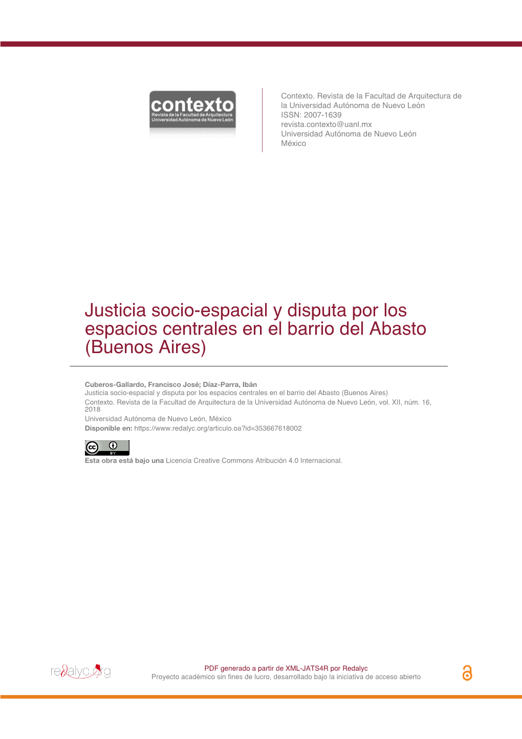 Justicia Socio-Espacial Y Disputa Por Los Espacios Centrales En El Barrio Del Abasto (Buenos Aires)