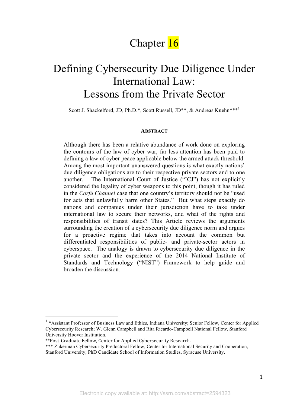Chapter 16 Defining Cybersecurity