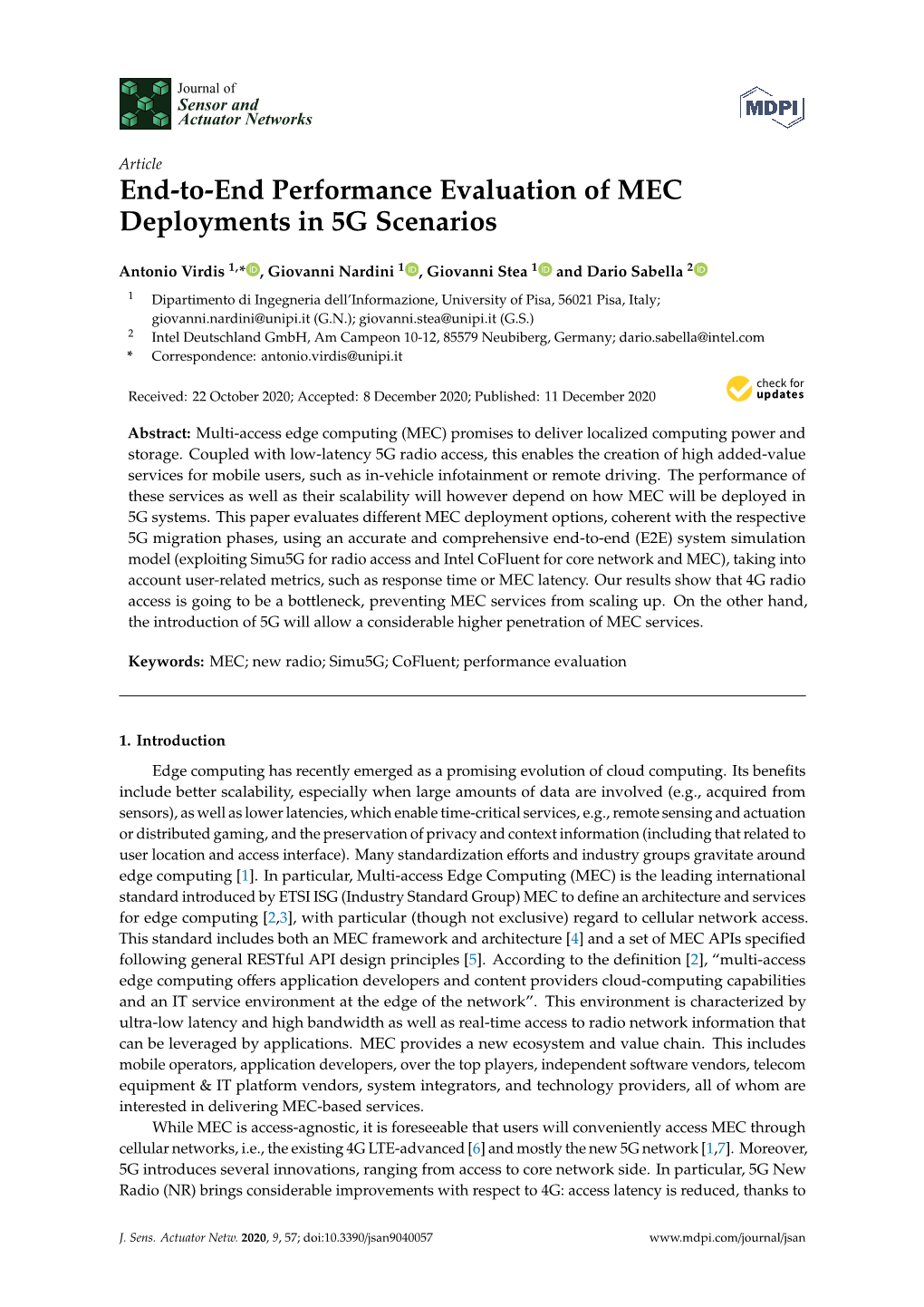 End-To-End Performance Evaluation of MEC Deployments in 5G Scenarios