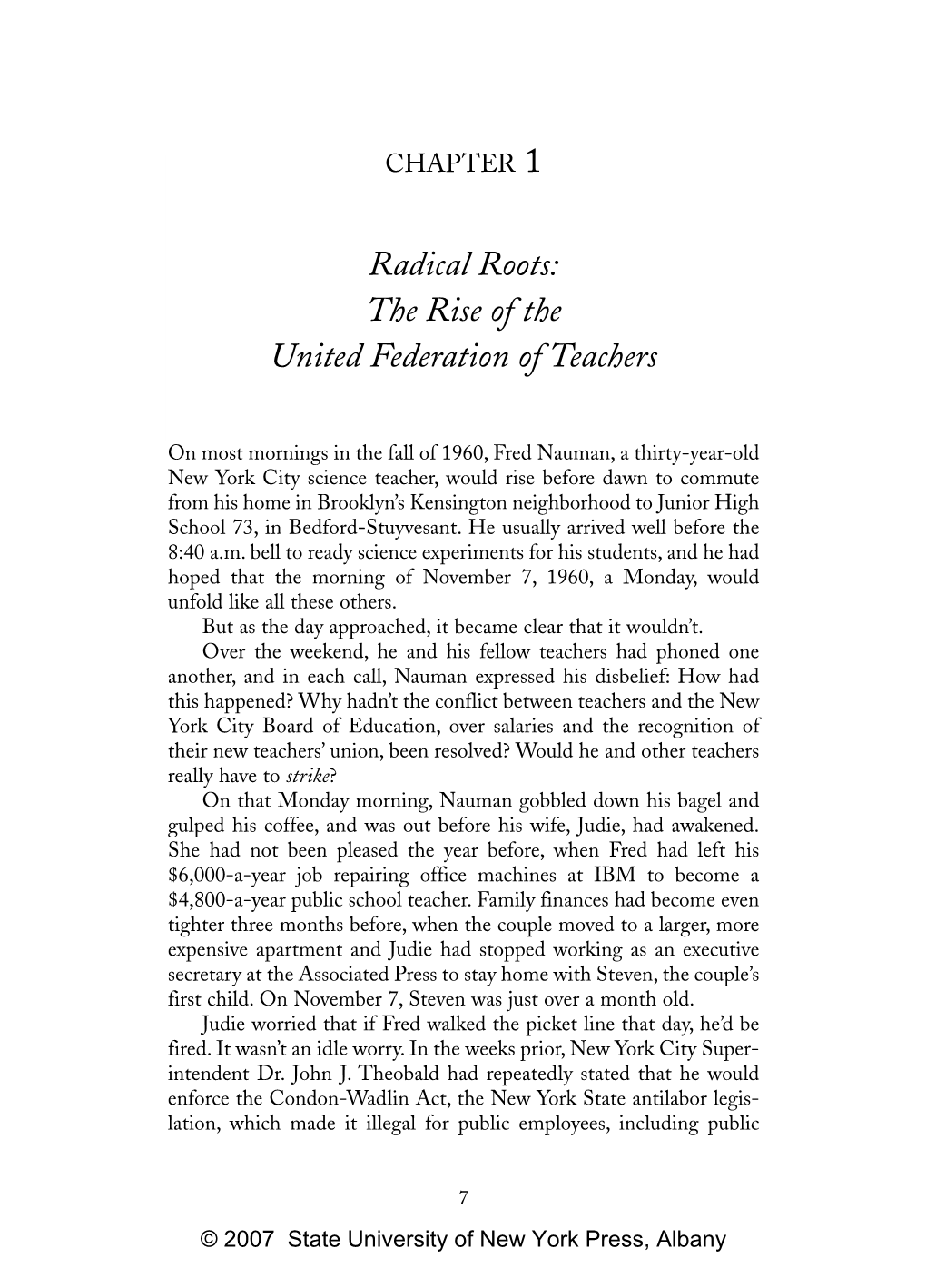 Radical Roots: the Rise of the United Federation of Teachers