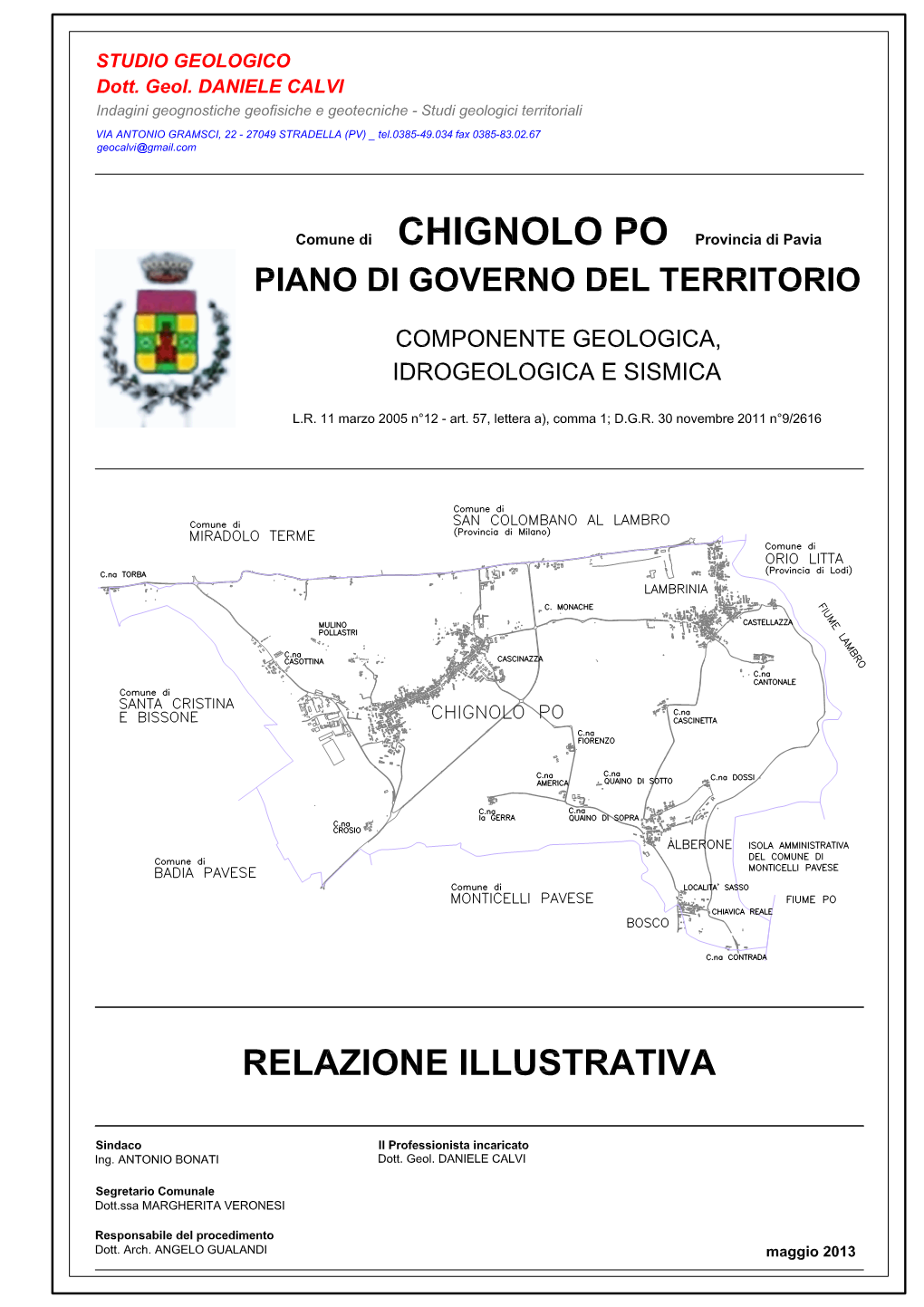 Tecnico Territoriale a Supporto Del PGT RELAZIONE GEOLOGICA