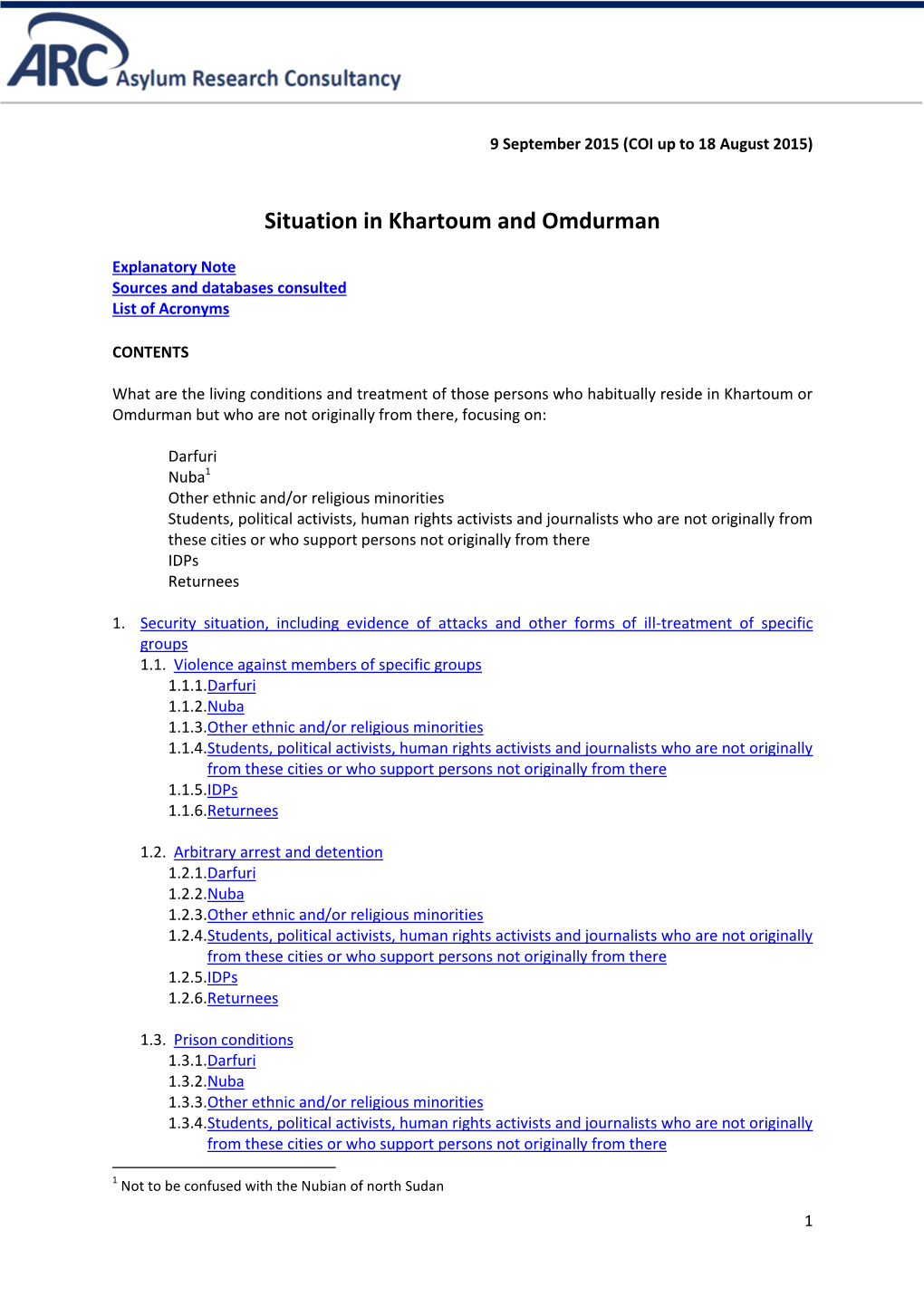 Situation in Khartoum and Omdurman