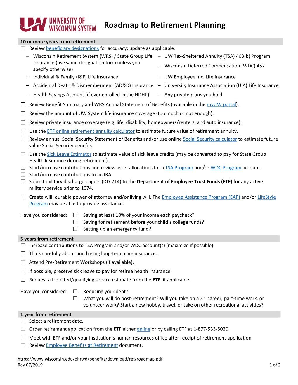 Roadmap to Retirement Planning