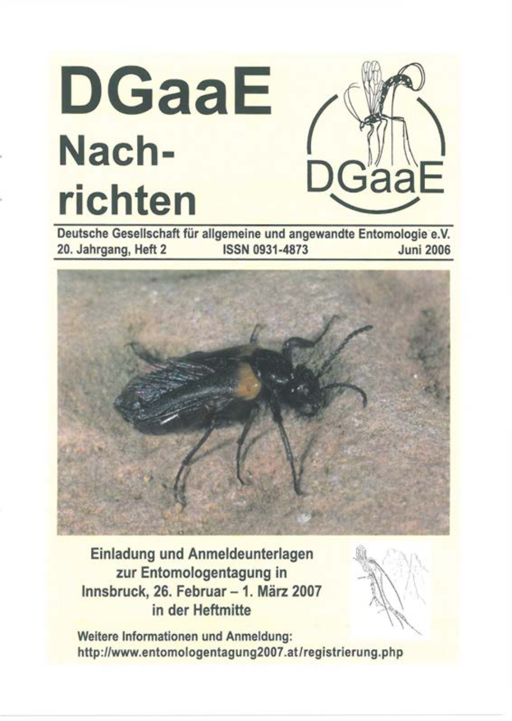 Dgaae Nach­ Richten Deutsche Gesellschaft Für Allgemeine Und Angewandte Entomologie E.V