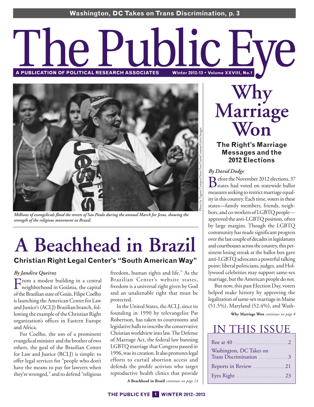 The Public Eye, Winter 2013