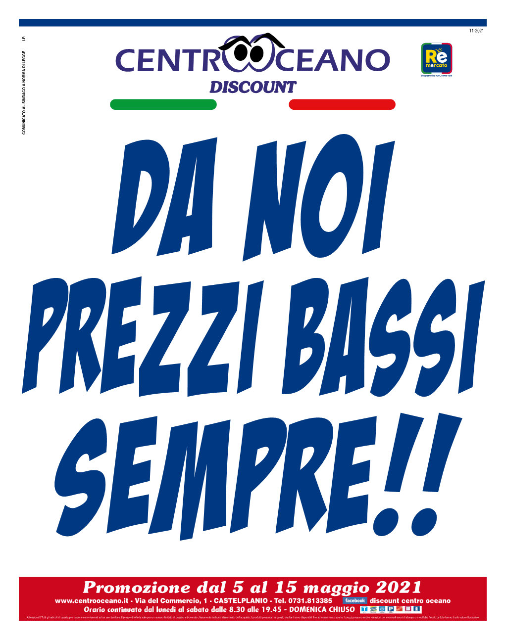 Promozione Dal 5 Al 15 Maggio 2021