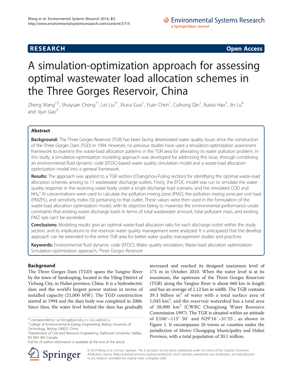 A Simulation-Optimization Approach for Assessing Optimal Wastewater Load