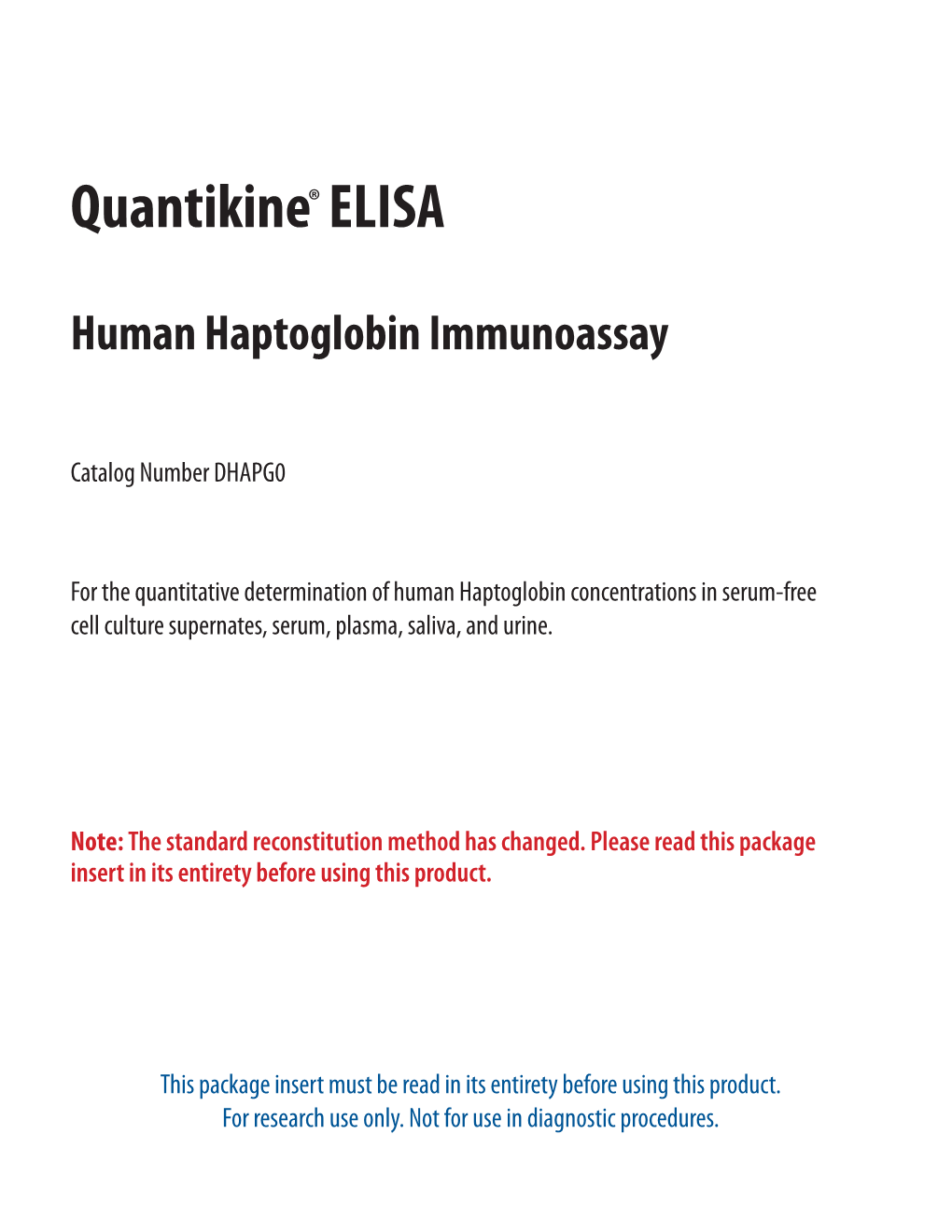 Human Haptoglobin Quantikine