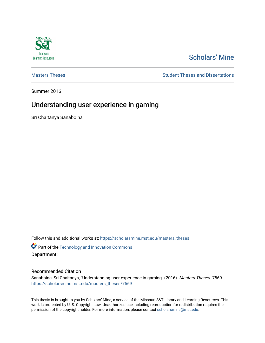 Understanding User Experience in Gaming