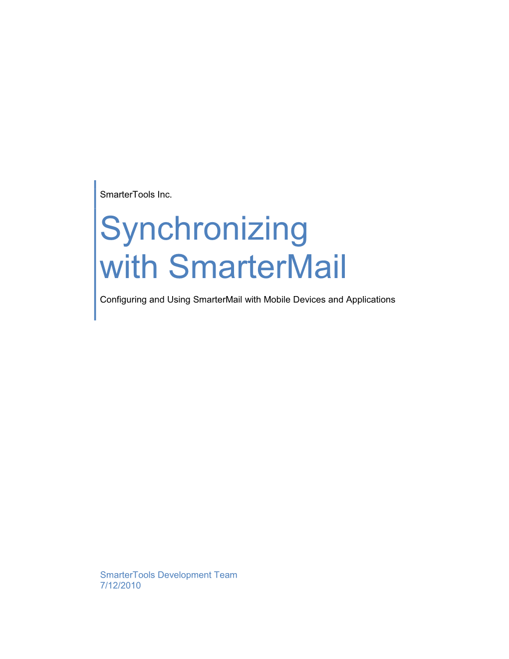 Synchronizing with Smartermail