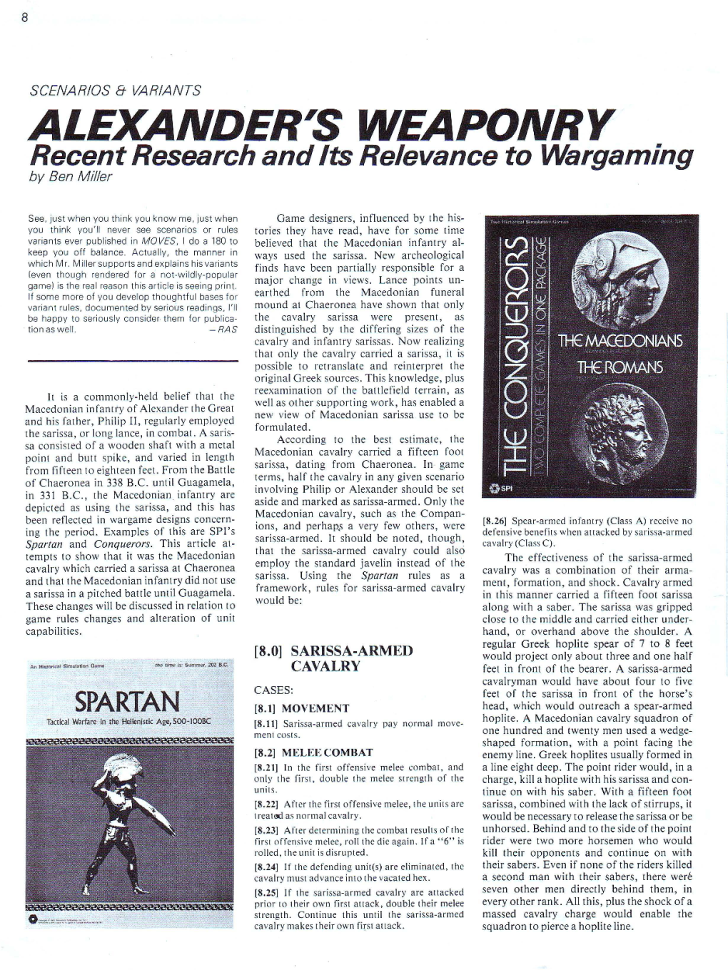 ALEXANDER's WEAPONRY Recent Research and Its Relevance to Wargaming by Ben Miller