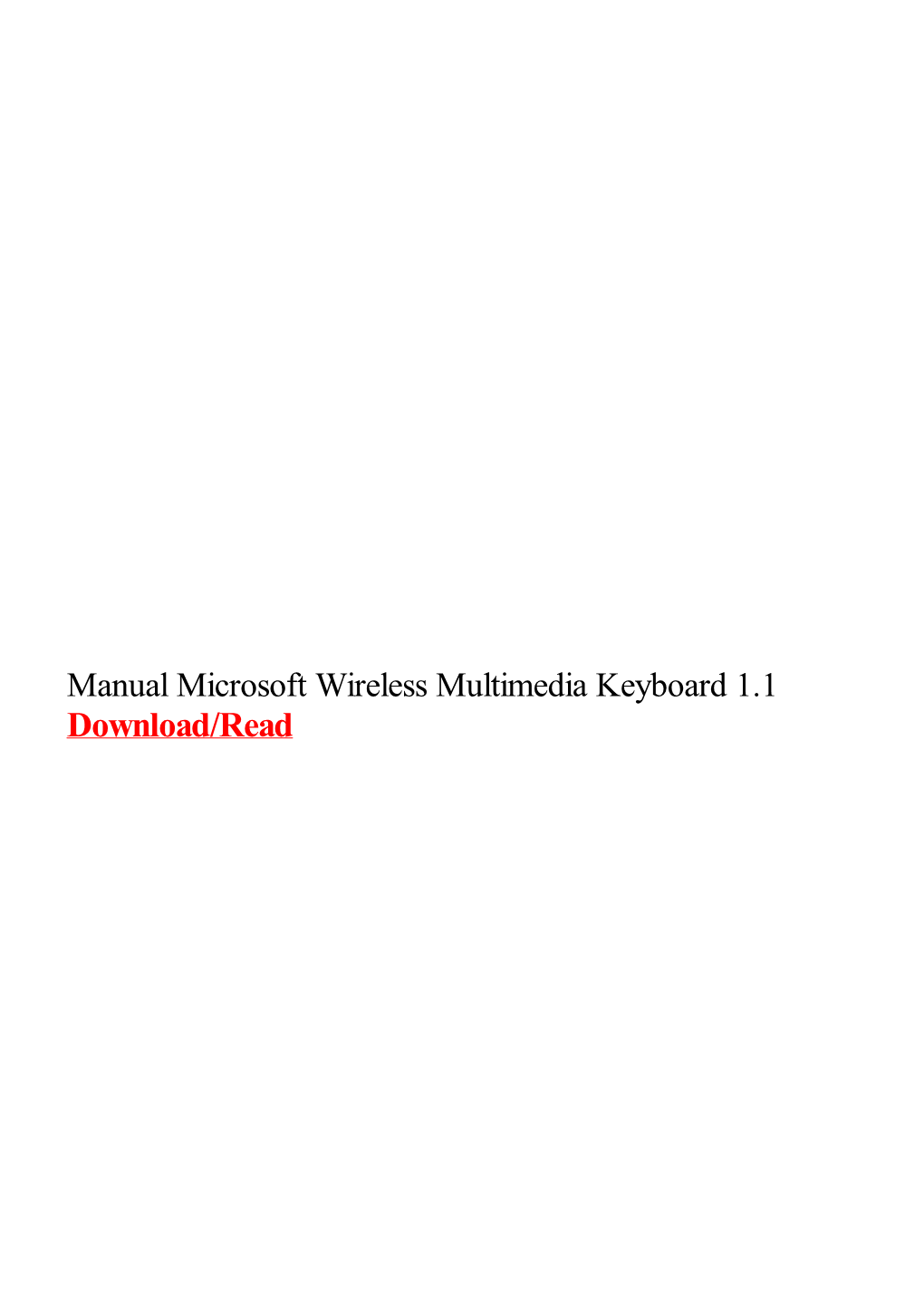 Manual Microsoft Wireless Multimedia Keyboard 1.1