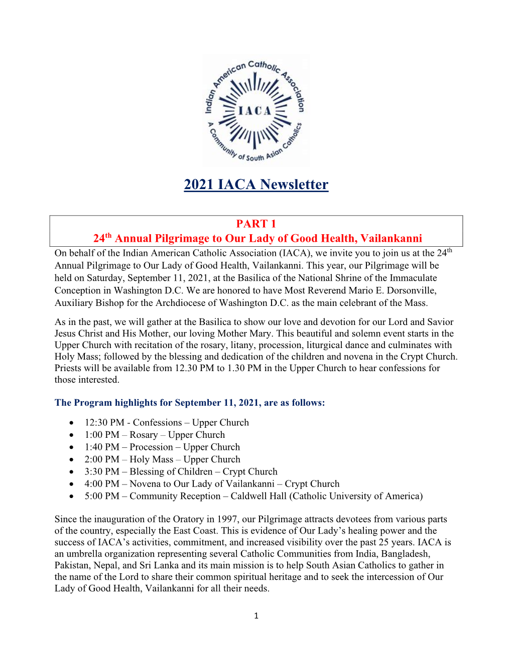 2021 IACA Newsletter