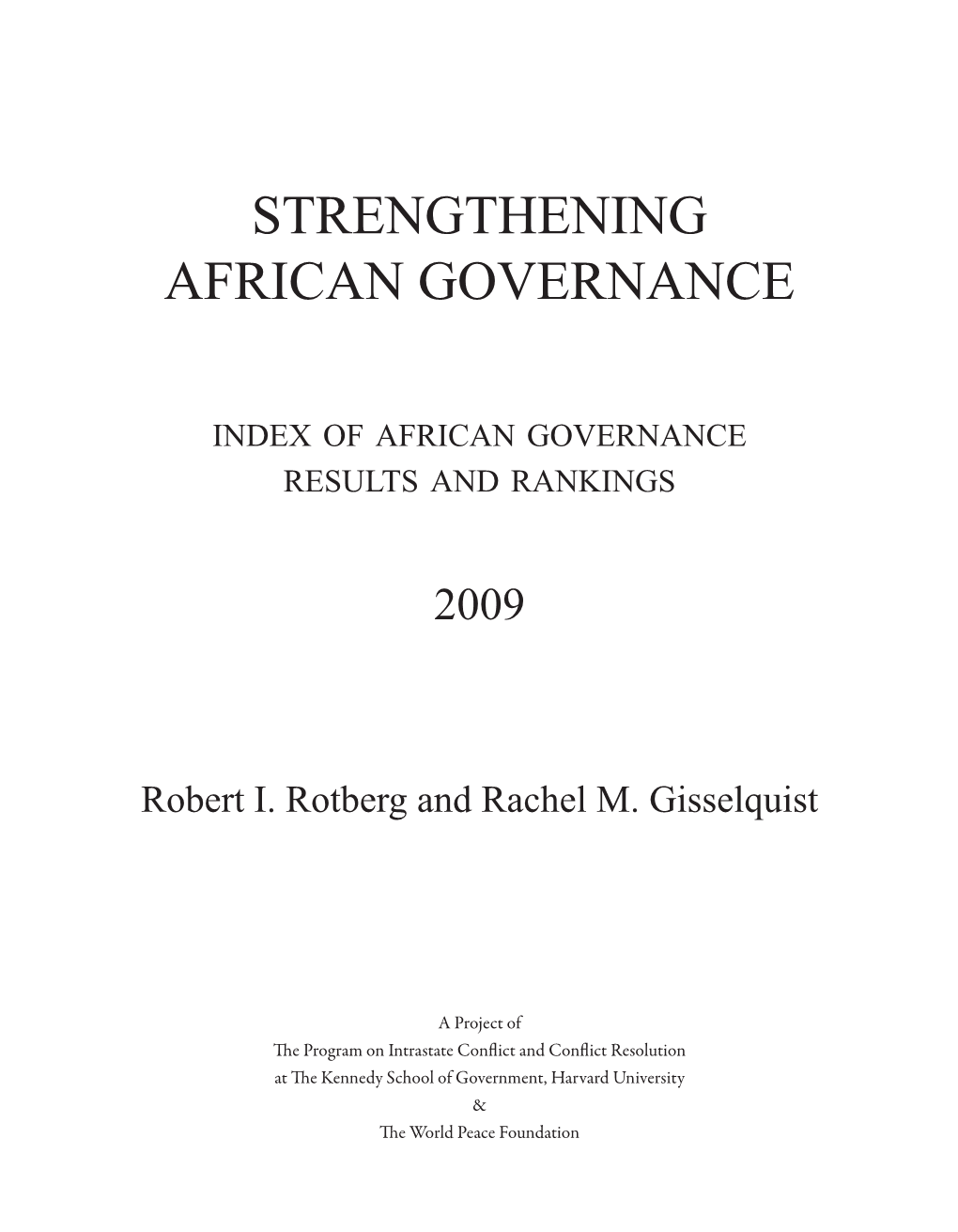 Strengthening African Governance