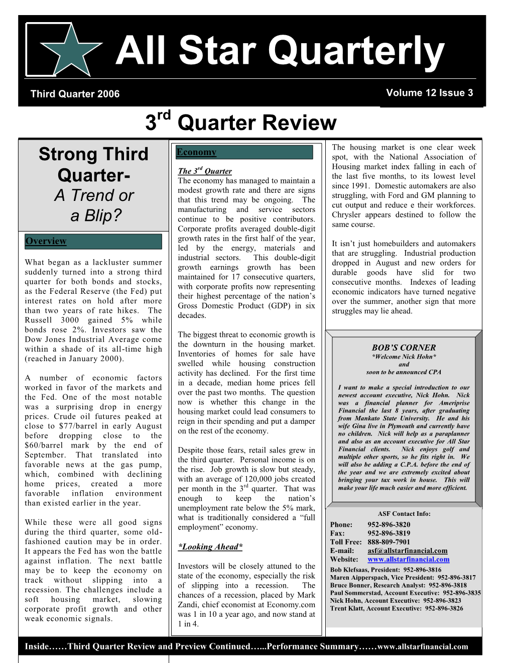 Q3 Newsletter