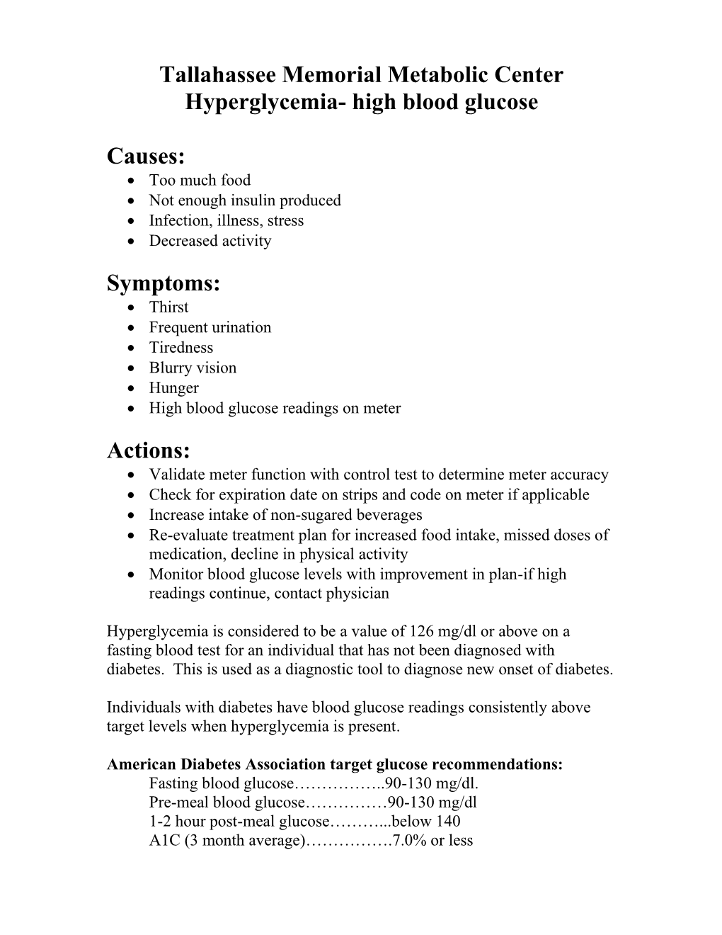 Hyperglycemia- High Blood Glucose