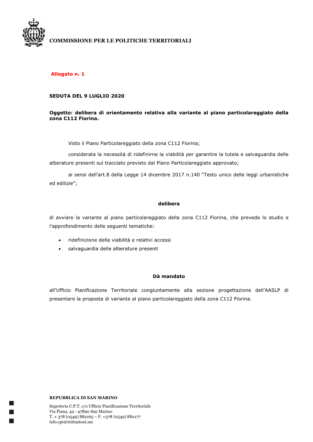 Commissione Per Le Politiche Territoriali